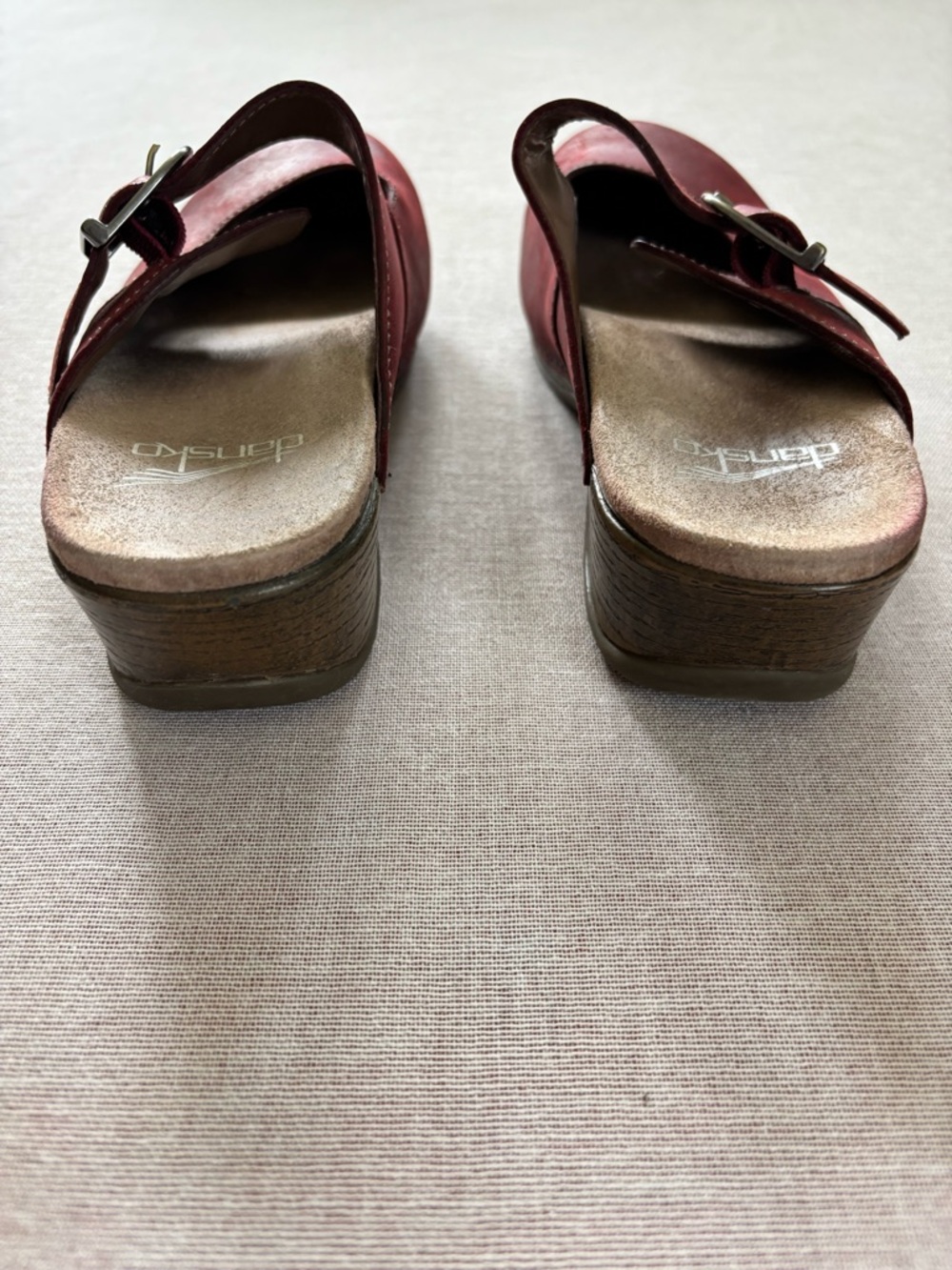 Dansko Women's Red Leather Mary Jane Clogs with Buckle Strap - Picture 6 of 13